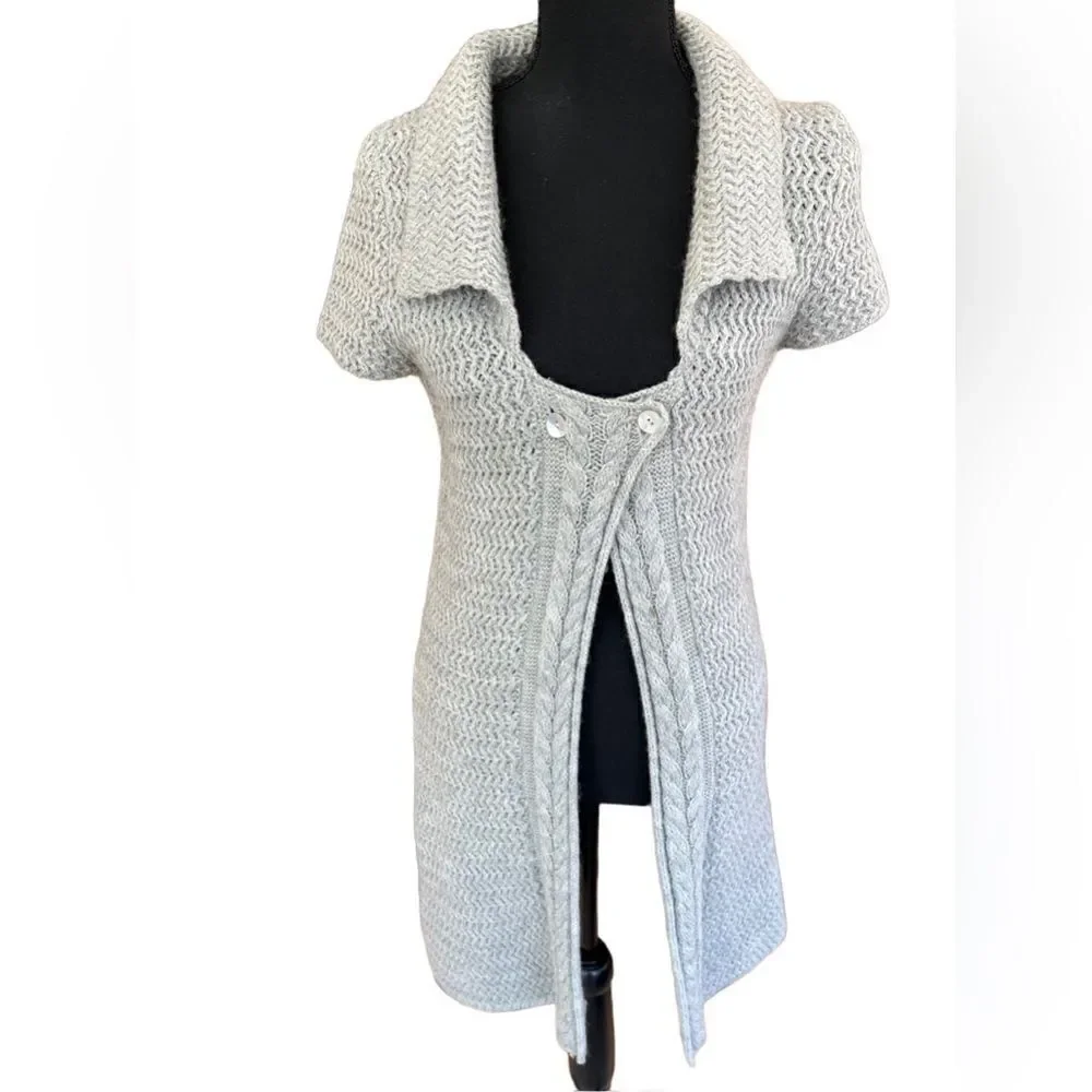 St Ambecco made in Italy wool/acrylic blend duster style gray sweater size S